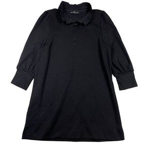 Pomander Place Tukernut Charlotte Terry Shirt Dress Size L Black Neutral Ruffle